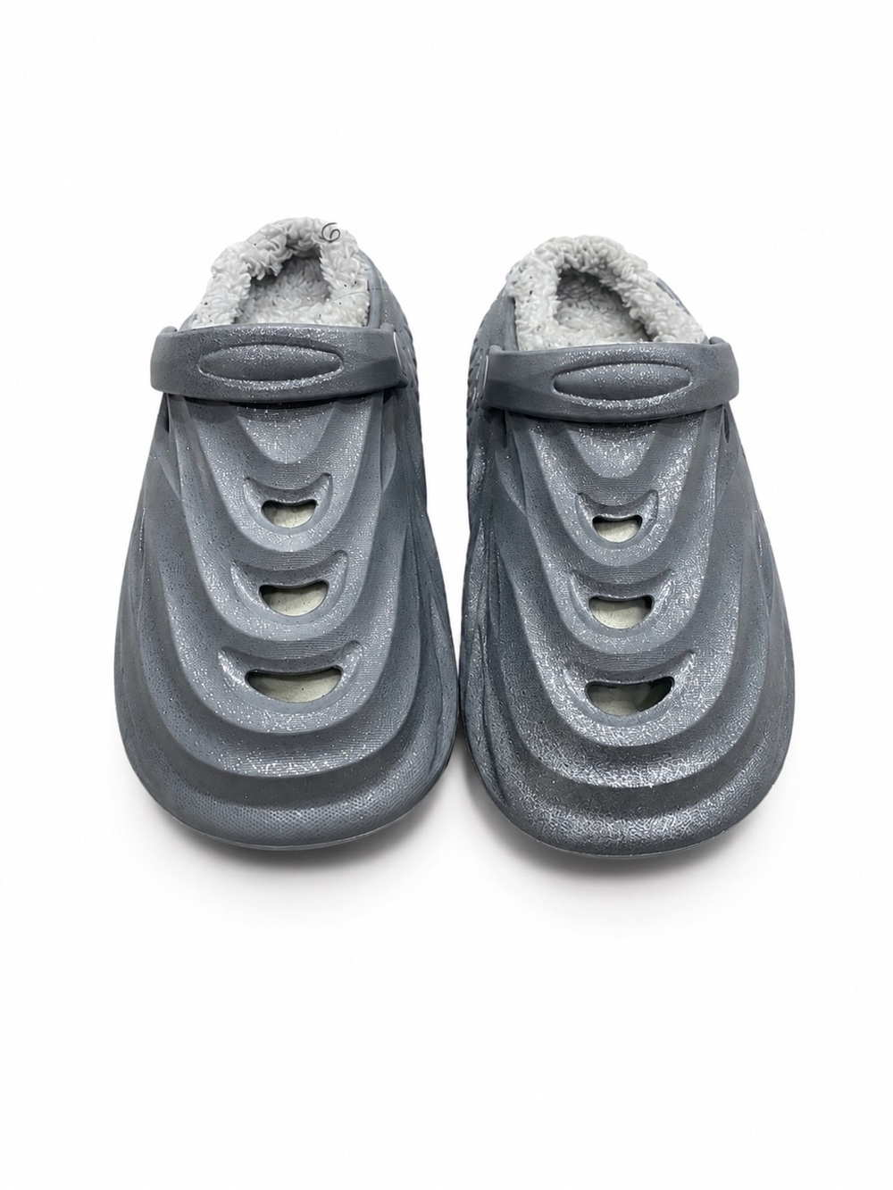 Cozy Women's Gray Faux-Fur Lined Slip-On Mules